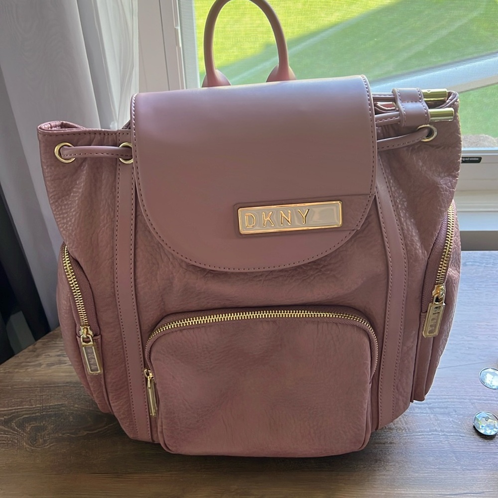 DKNY Pink Leather Backpack